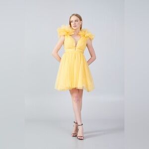 Sleeveless Mini Tulle A - Line Regular Blue Prom Dress